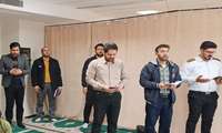برگزاری مراسم دعای توسل به نیت سلامتی امام زمان (عج) و جلسه مسئول حراست با کادر انتظامات بیمارستان سردار شهید سلیمانی